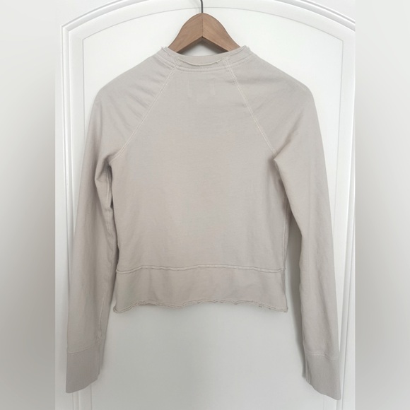 Urban Outfitters BDG 1970 ‘Khai’ Exposed Seam Cropped Sweatshirt Beige Small - Picture 3 of 12